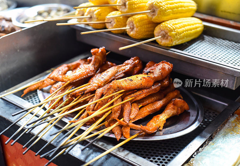 吉隆坡Jalan Alor街头小吃的烤鸡翅
